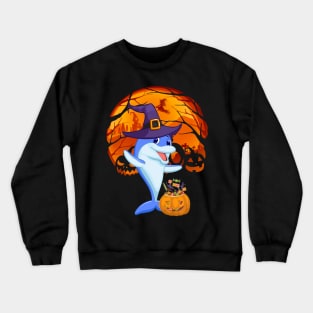 Dolphin pumpkin witch Crewneck Sweatshirt